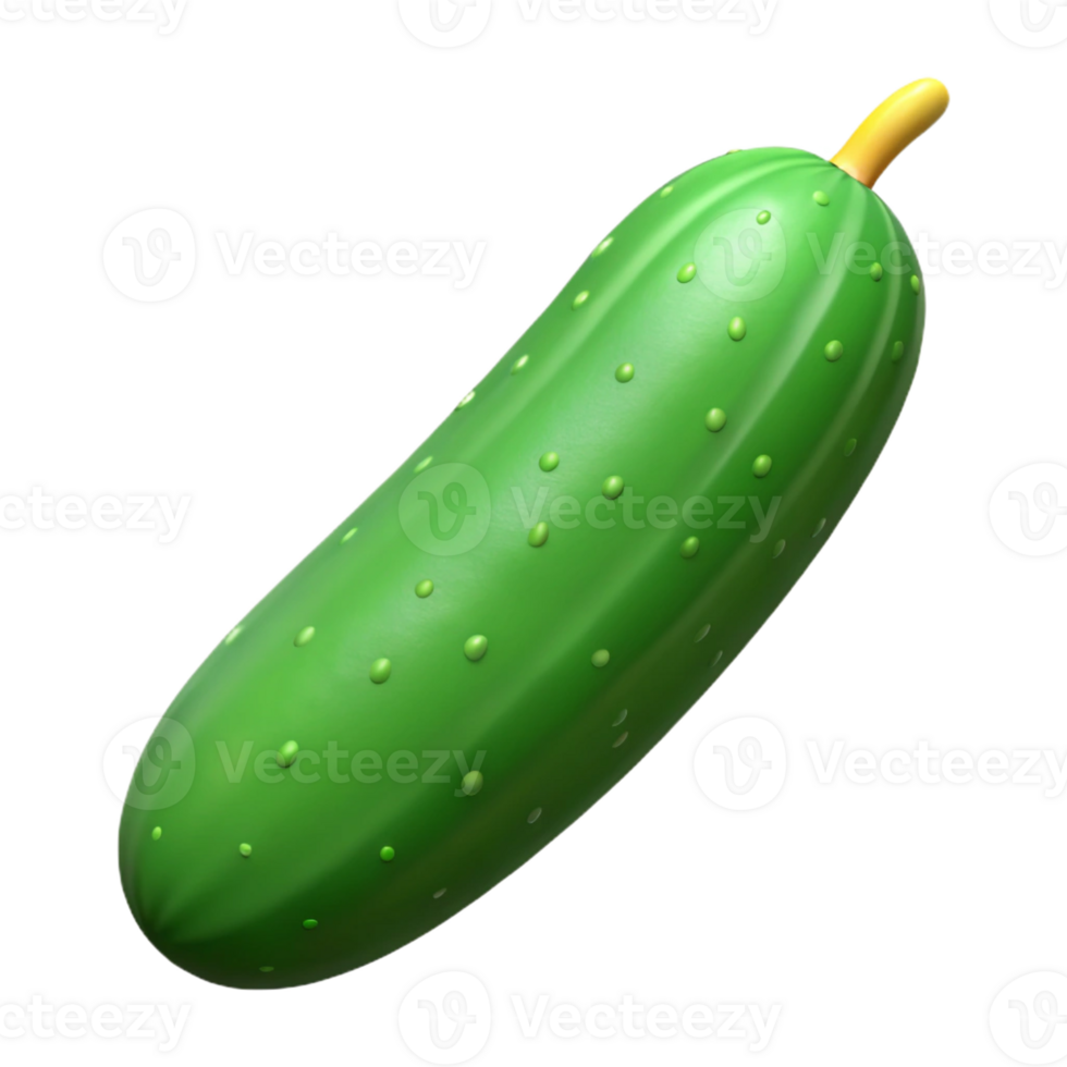 vibrant organic Freshly picked green cucumber with Transparent Background original png