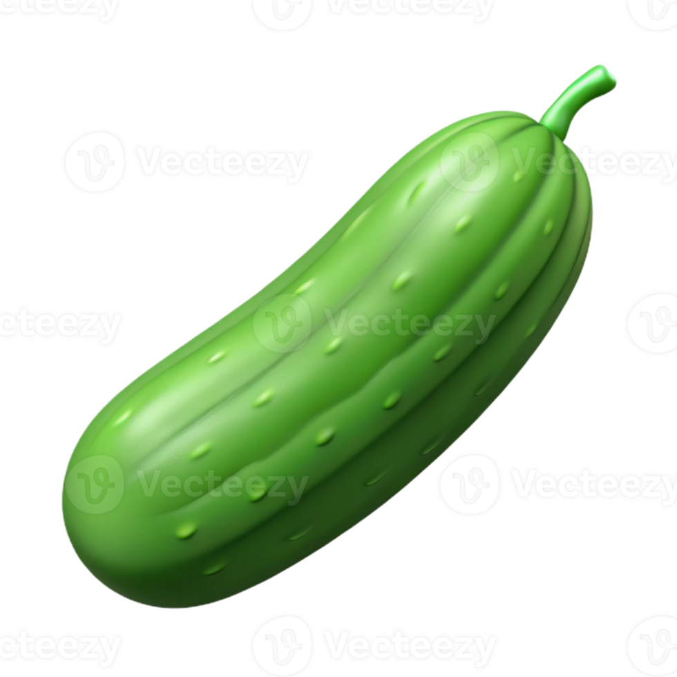 glorious impressionist Freshly picked green cucumber with Transparent Background studio quality png