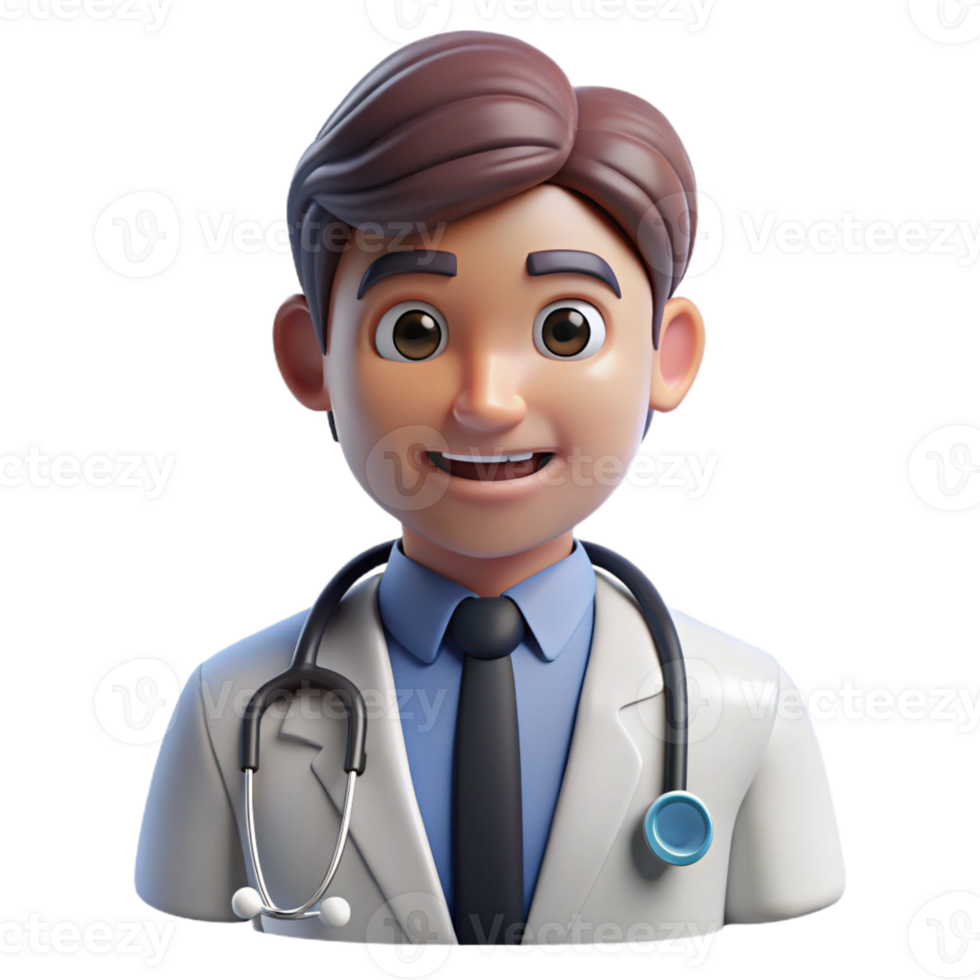 nostalgic stunning Doctor with stethoscope around neck, medical professional portrait, with Transparent Background elite png