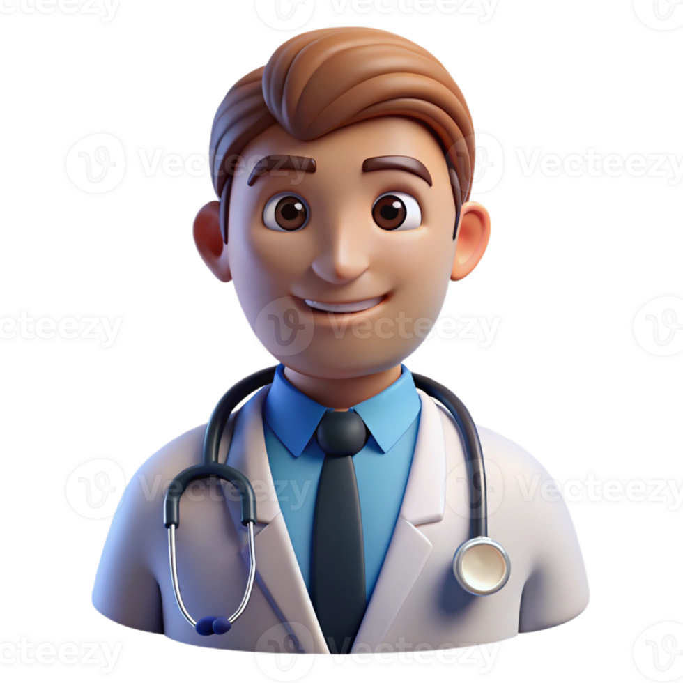 elegant unparalleled Doctor with stethoscope around neck, medical professional portrait, with Transparent Background png