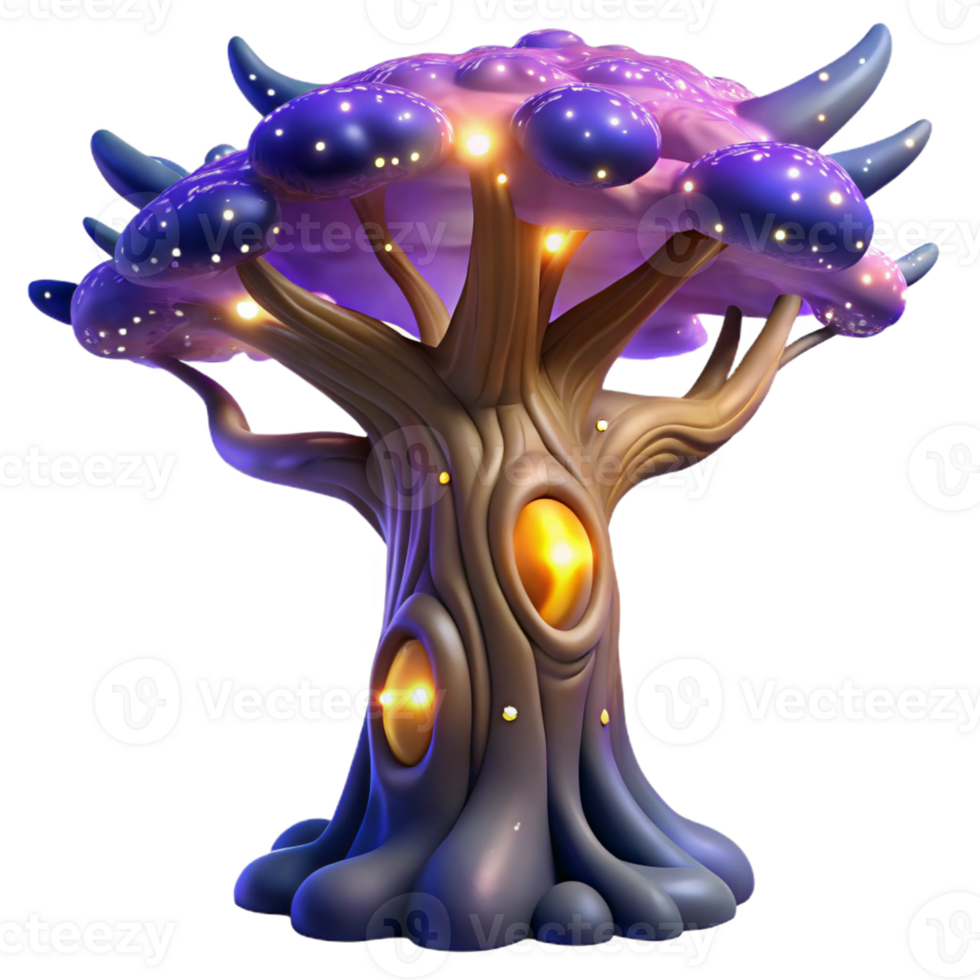 dramatic abstract A Towering Ancient Tree Ent with Glowing high quality png