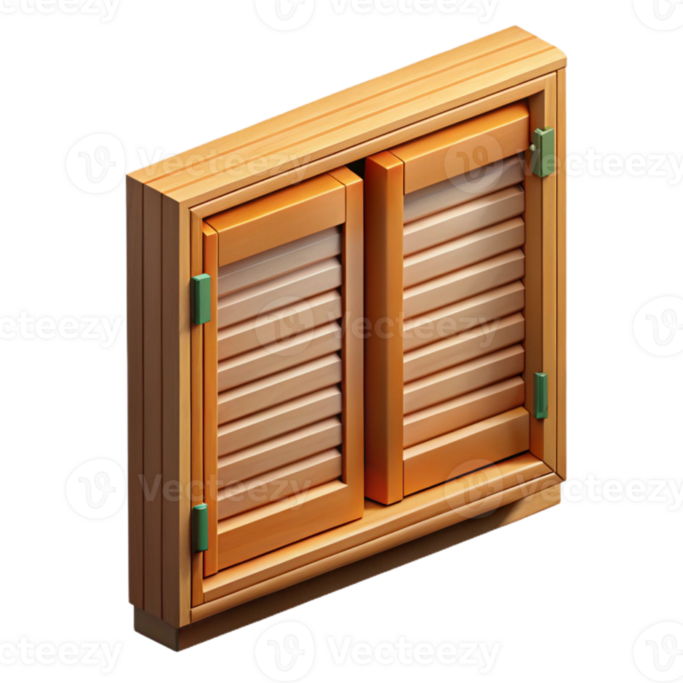 mesmerizing joyful tropical Window shutter, wooden, closed position with Transparent Background precision png