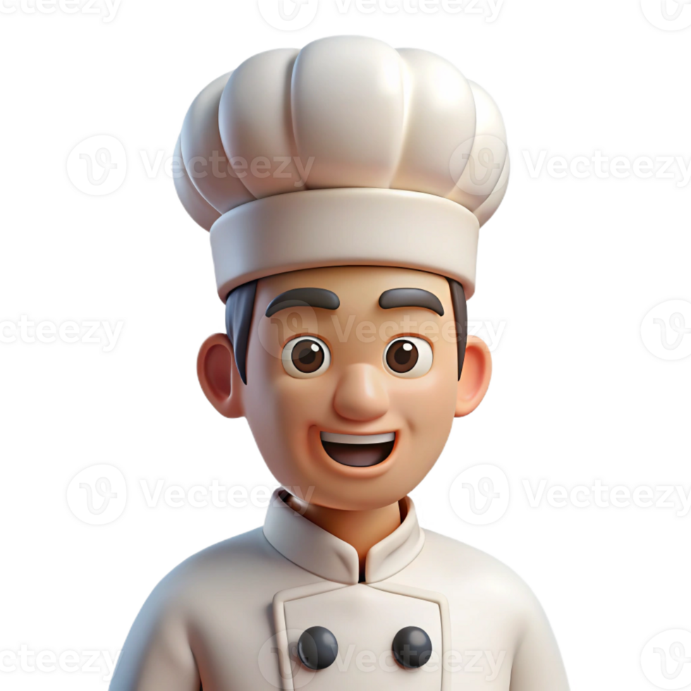 picturesque reflective traditional Chef wearing white uniform and hat, culinary portrait, with Transparent Background professional png