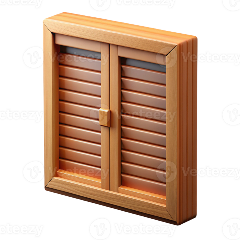 stunning standout Window shutter, wooden, closed position with Transparent Background png