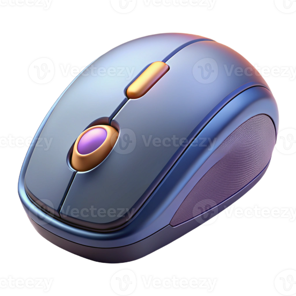 extraordinary remarkable Isolated cutout, photorealistic render of a single, advanced gaming mouse, intricate button layout and textured grip with Transparent Background png