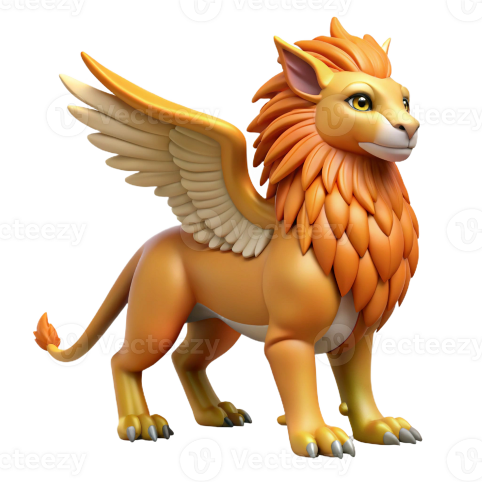 radiant quintessential Griffin, eagle-headed lion with Transparent Background png