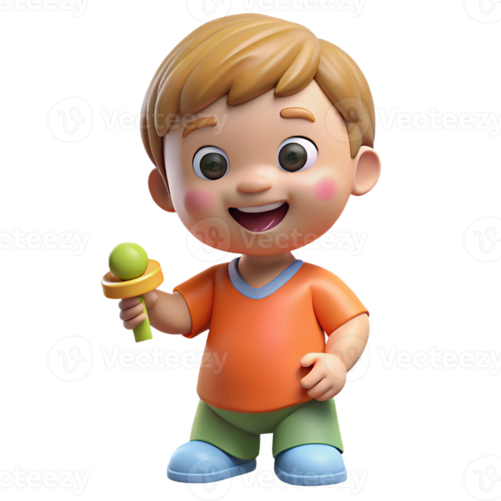 glorious traditional Smiling toddler playing with toy, childhood portrait, with Transparent Background crisp png