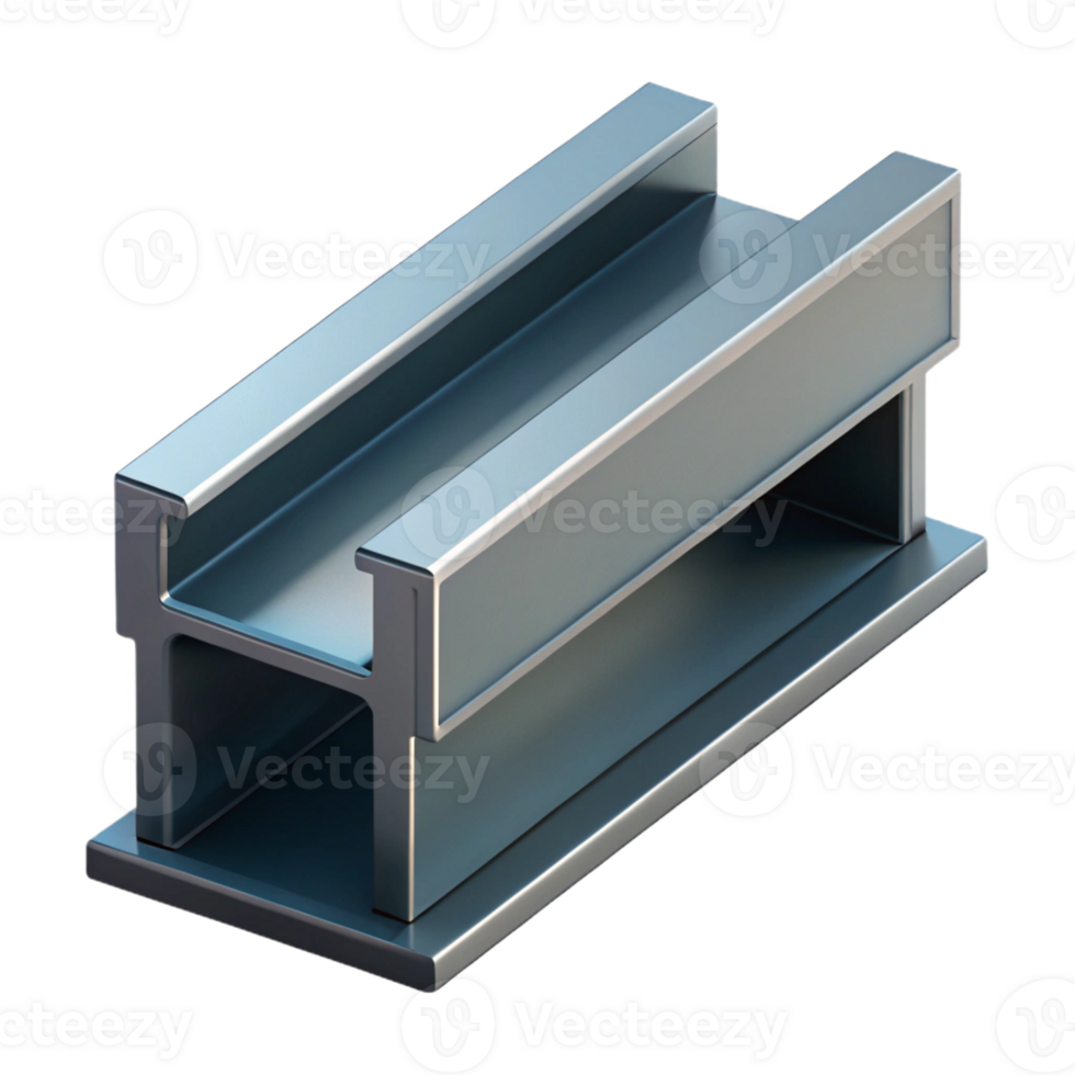 striking calm organic Steel beam, I-beam, structural element with Transparent Background perfect clarity png