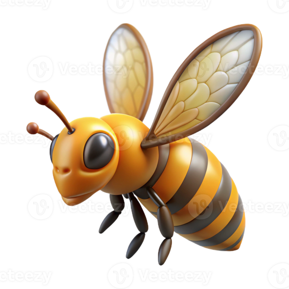 exceptional geometric Honeybee in flight with Transparent Background refined png