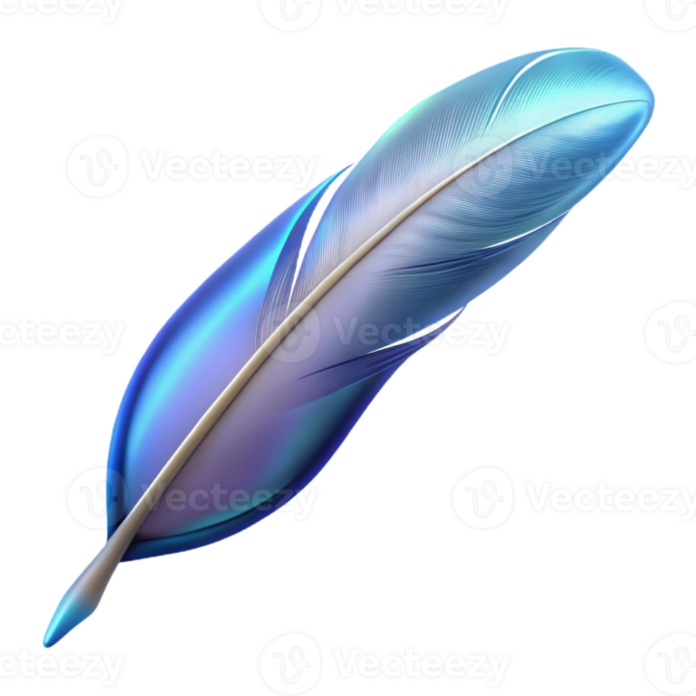 fascinating mysterious coastal A single, floating feather made of pure energy with Transparent Background original png