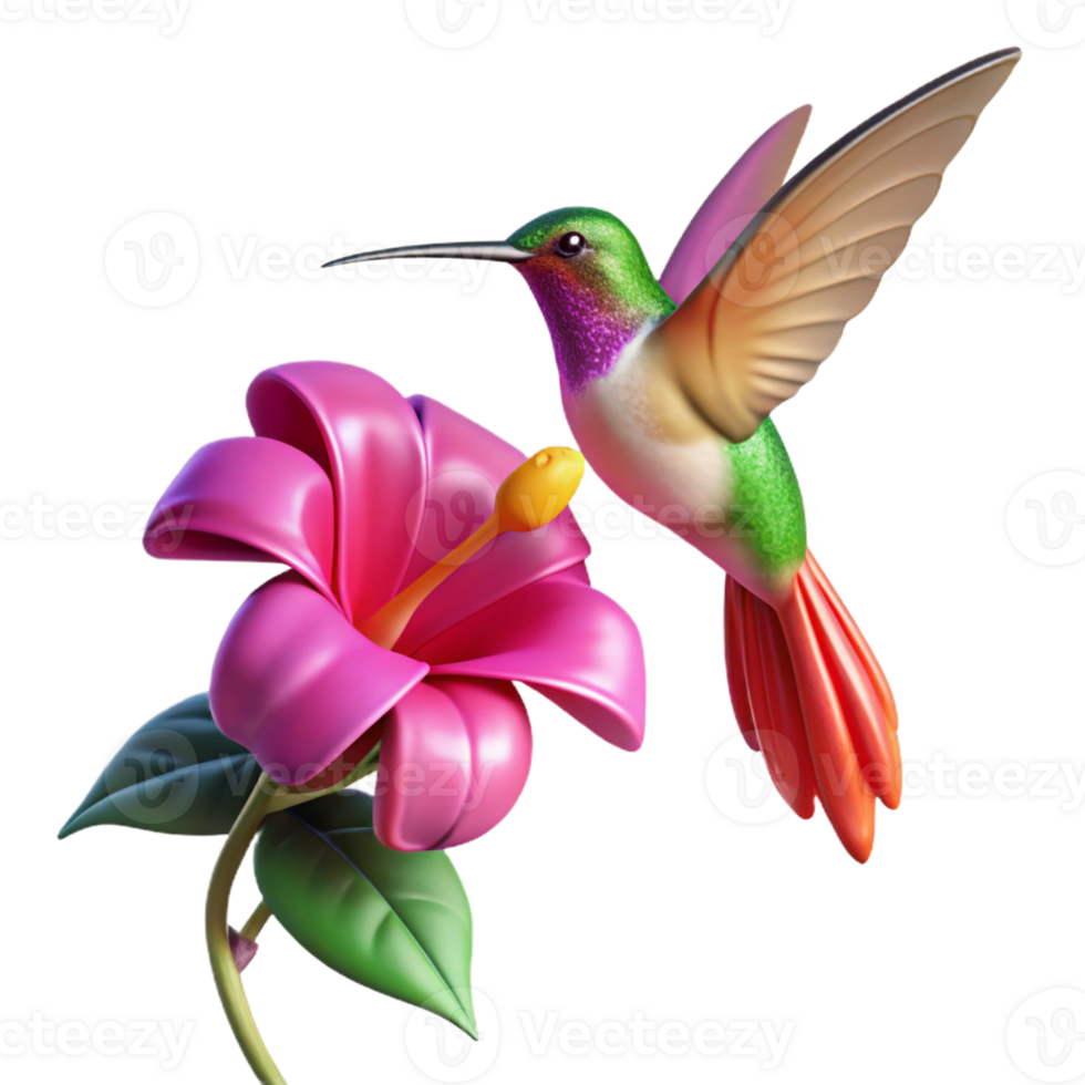 dramatic abstract A Hummingbird Hovering Near a Vibrant professional png