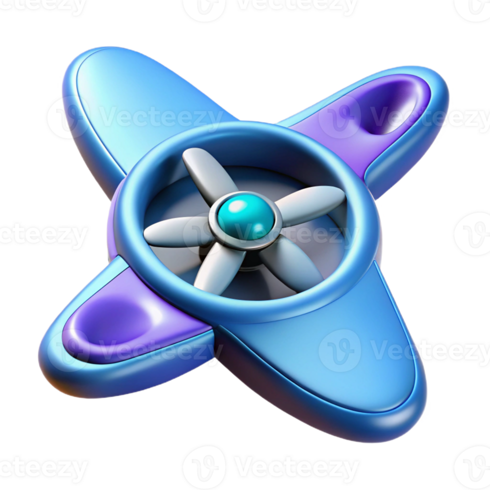 spectacular whimsical classic Hyper-specific, concept art style, isolated cutout of a single, levitating drone propeller with Transparent Background elite png