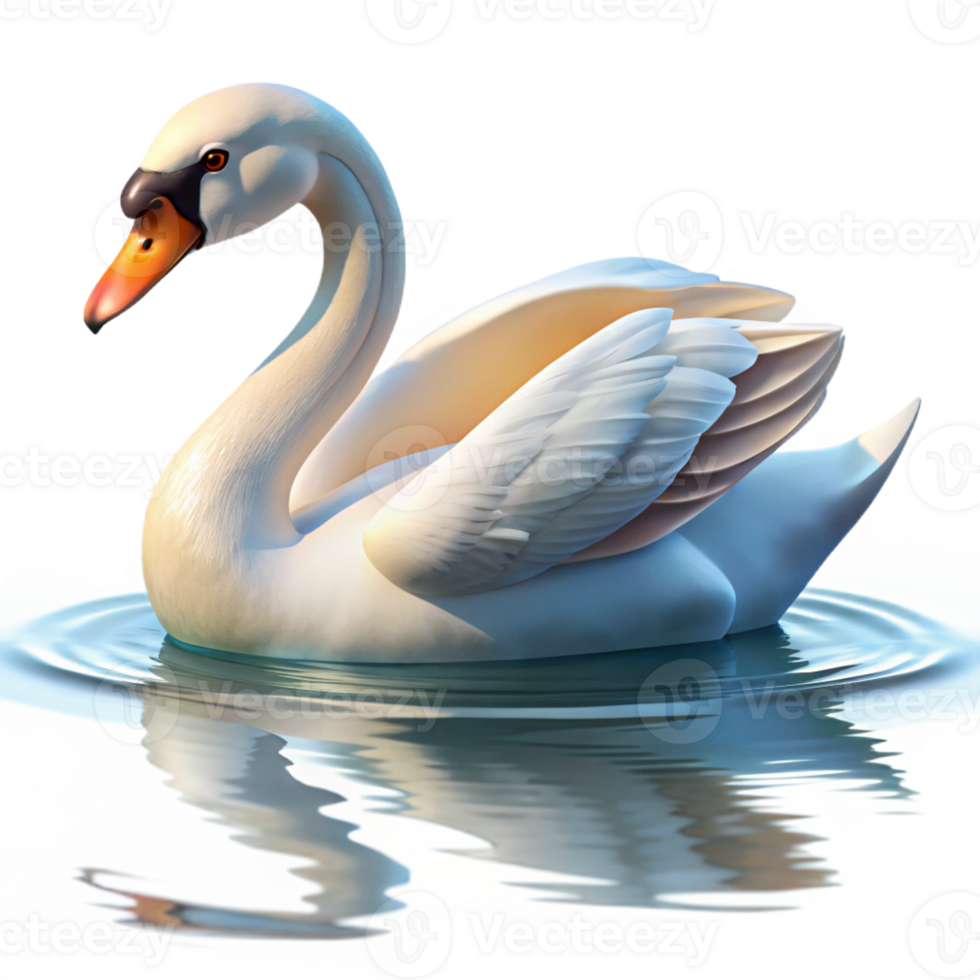 beautiful contemporary A Graceful Swan Gliding Across a Still exclusive png