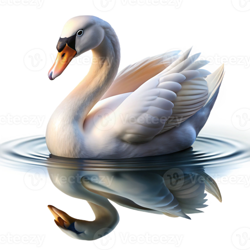 beautiful traditional A Graceful Swan Gliding Across a Still premium png