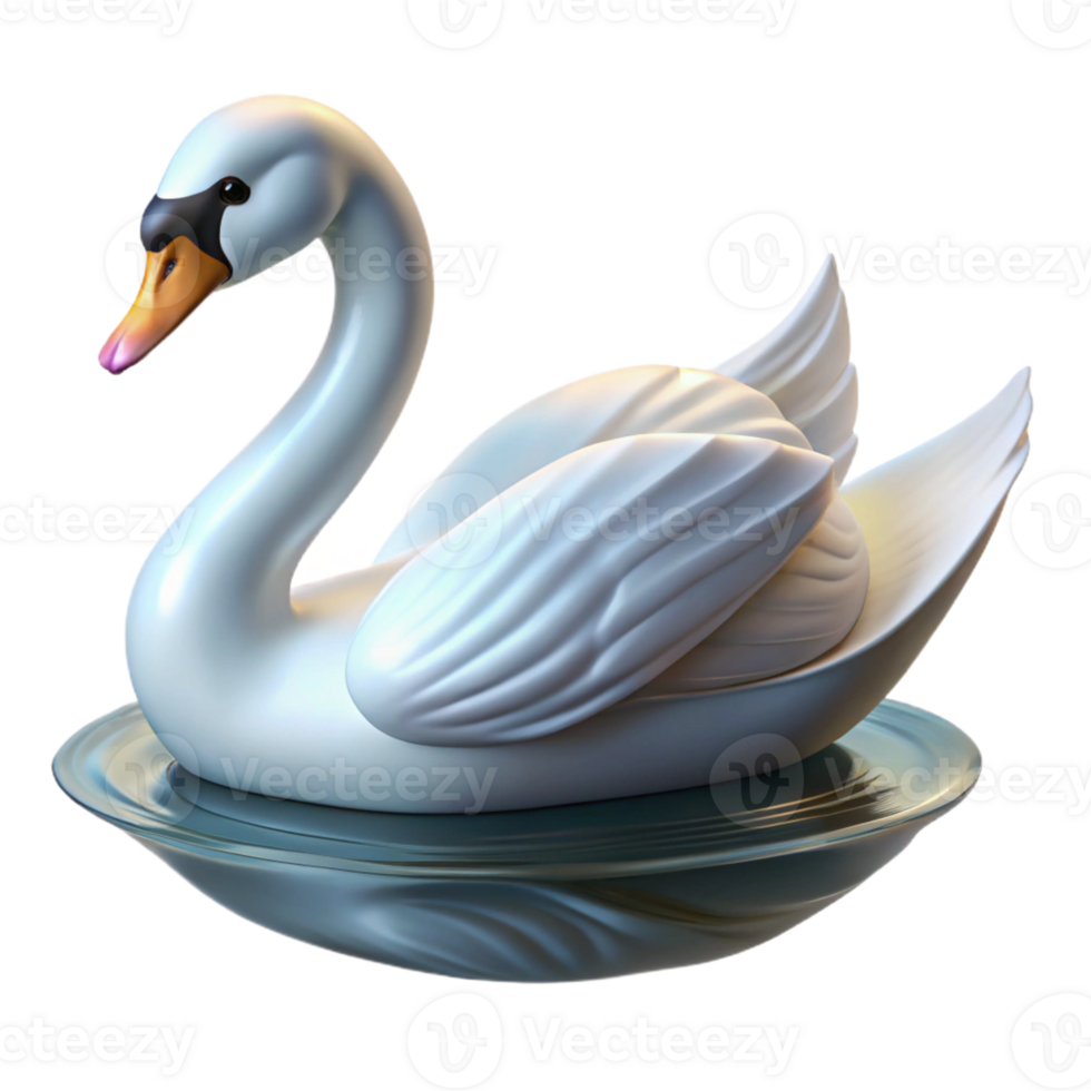 wonderful contemporary A Graceful Swan Gliding Across a Still professional png