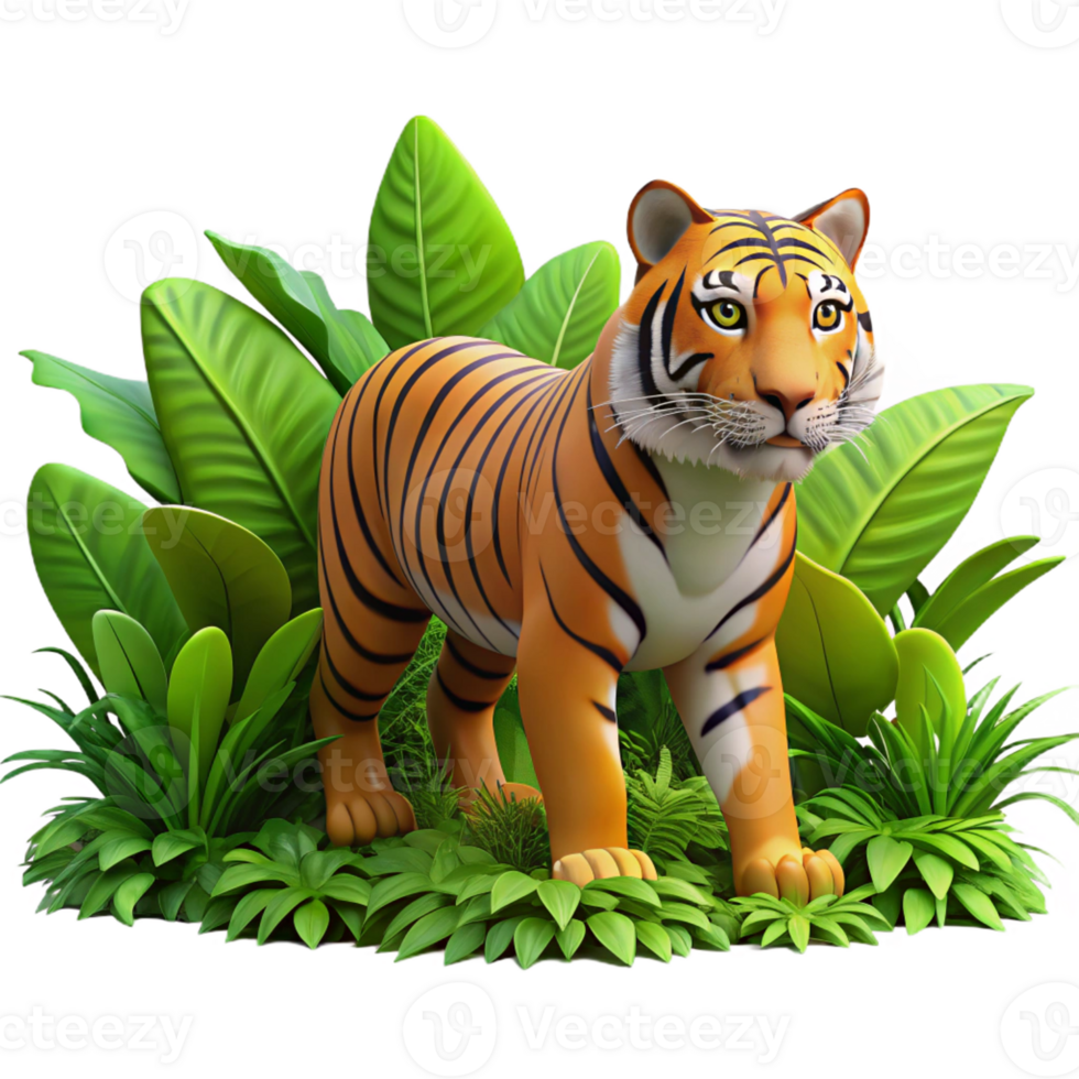 wonderful artistic A Powerful Tiger Stalking Through Dense 4K png