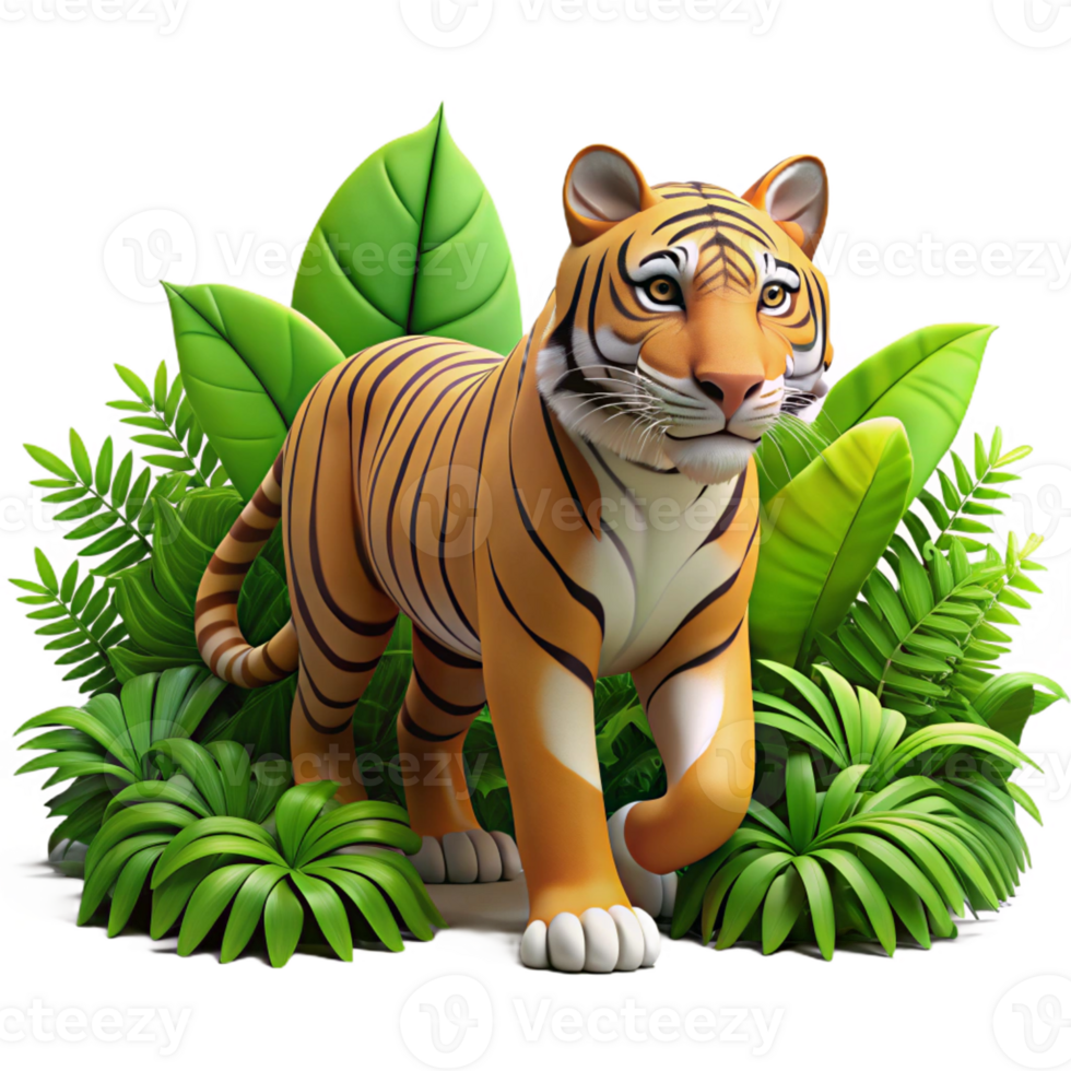 stunning creative A Powerful Tiger Stalking Through Dense high resolution png