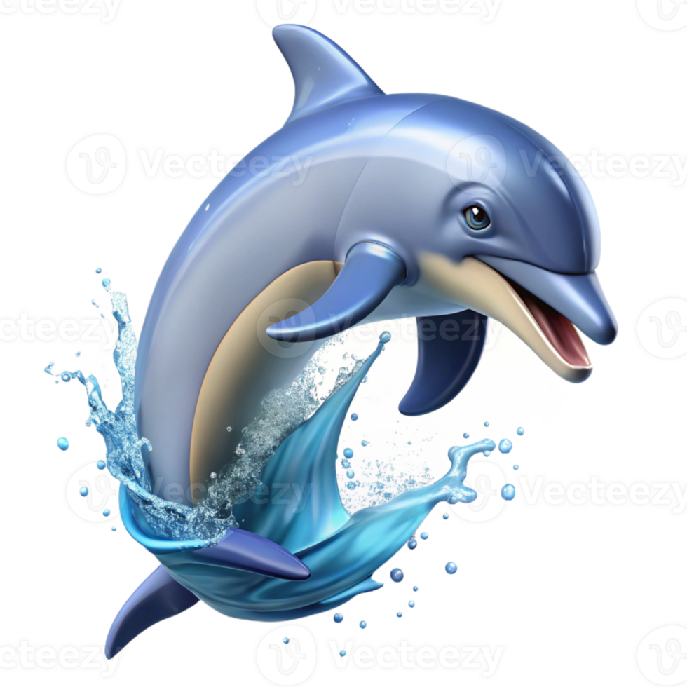 serene vintage A Playful Dolphin Leaping out of the original png