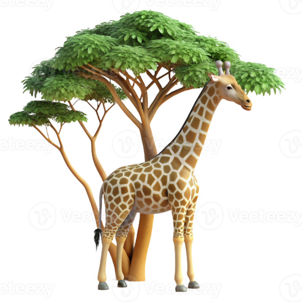 beautiful minimalist A Graceful Giraffe Reaching for Leaves on exclusive png