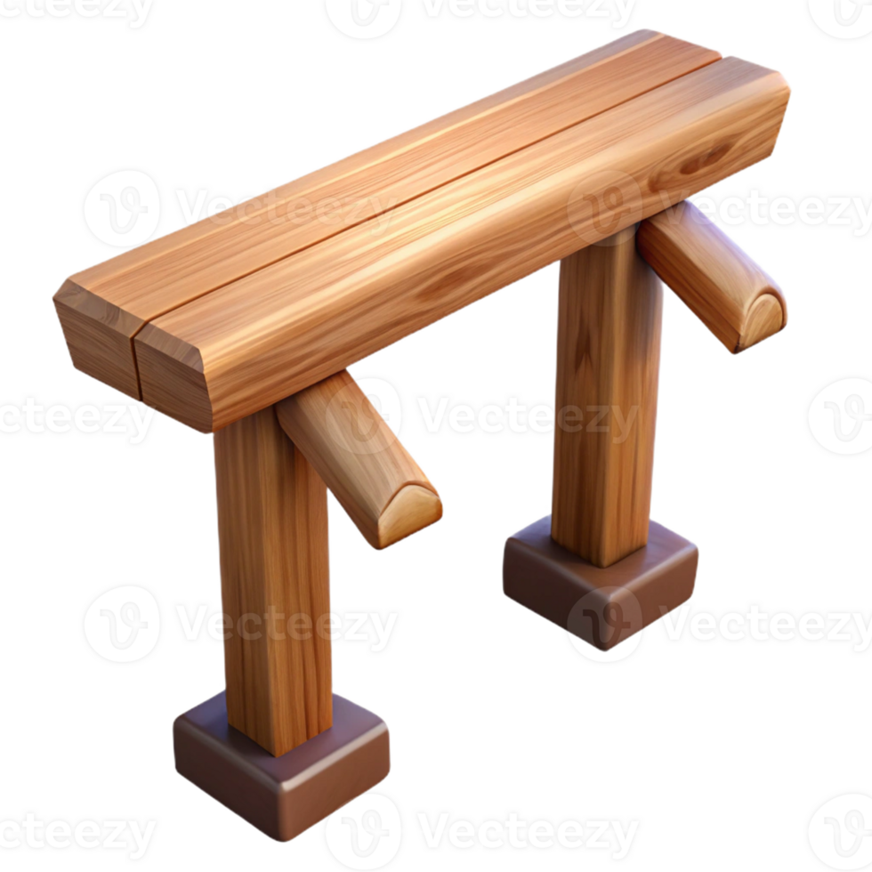 iconic retro Wooden beam, rustic, architectural detail with Transparent Background crisp png