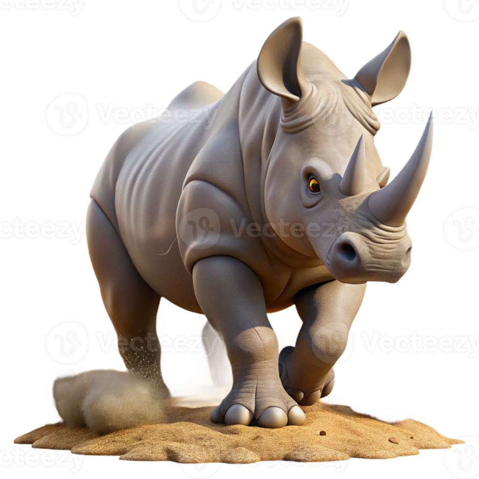 vibrant abstract A Powerful Rhinoceros Charging Through high resolution png