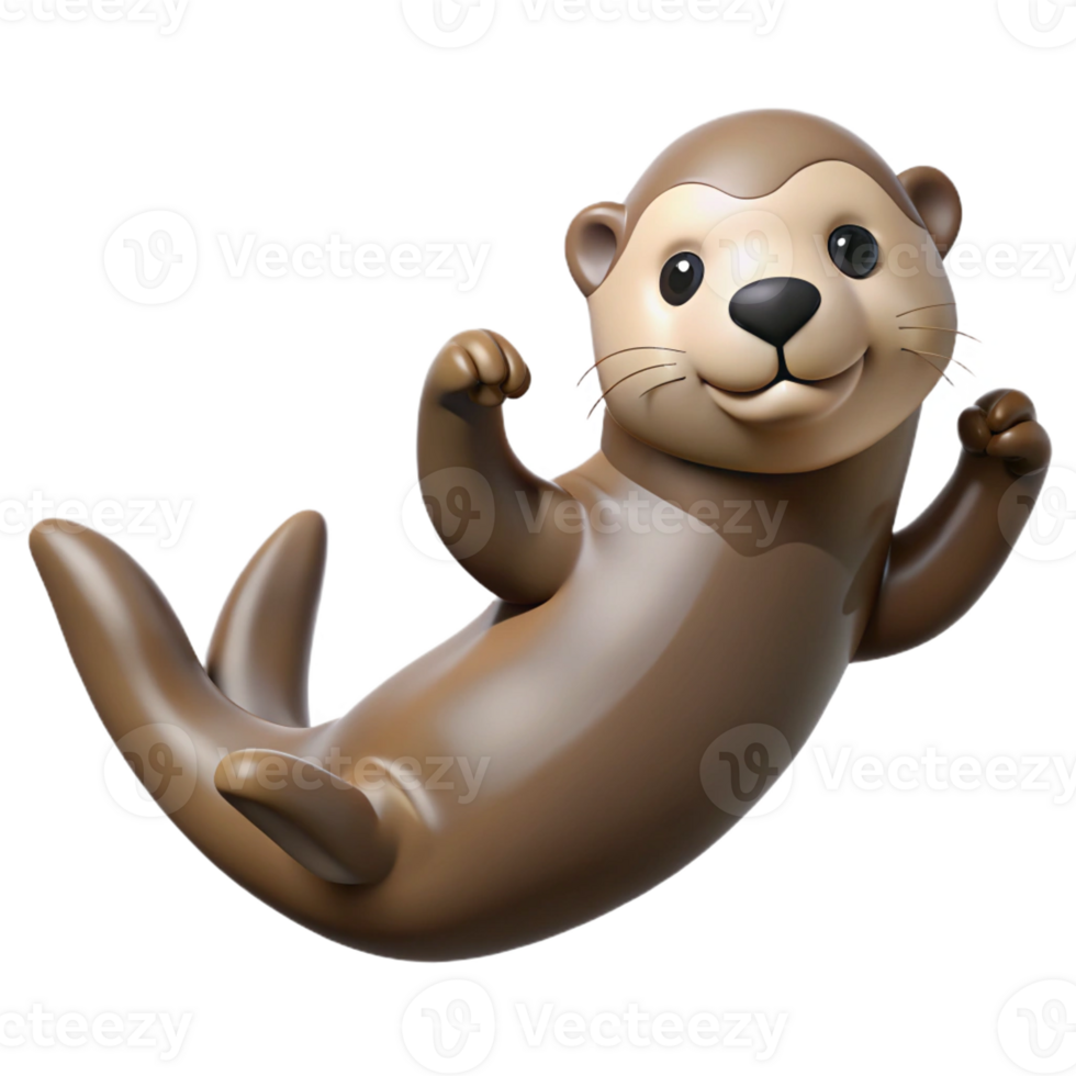 beautiful creative Playful Sea Otter Floating on high quality png