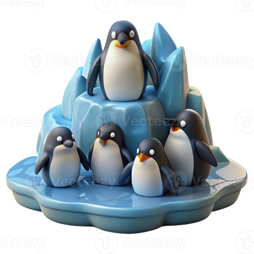elegant artistic Penguin Colony Huddled genuine png