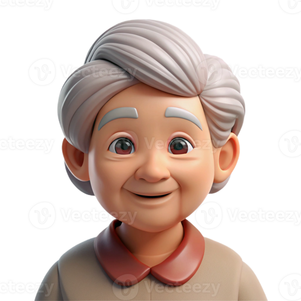 breathtaking distinguished Elderly woman with wrinkles, aging portrait, with Transparent Background png