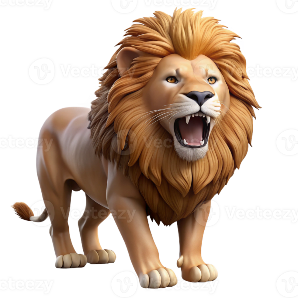 stunning classic A Majestic Lion Roaring in the African detailed png