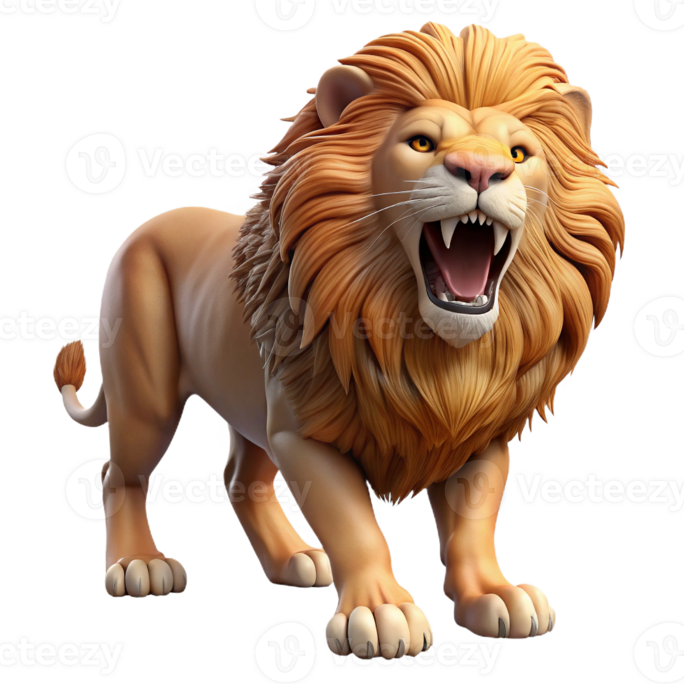 elegant creative Majestic Lion Roaring in the authentic png
