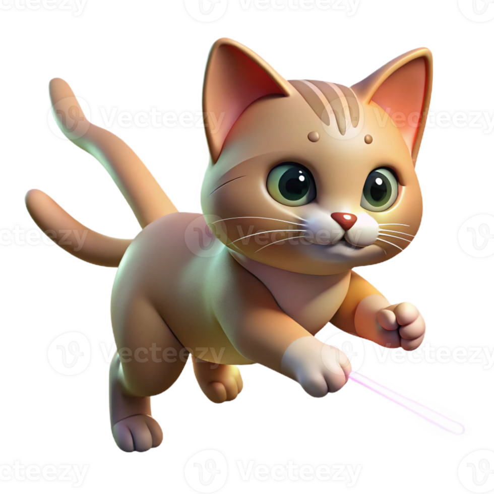 wonderful classic A Playful Kitten Chasing a Laser Pointer professional png