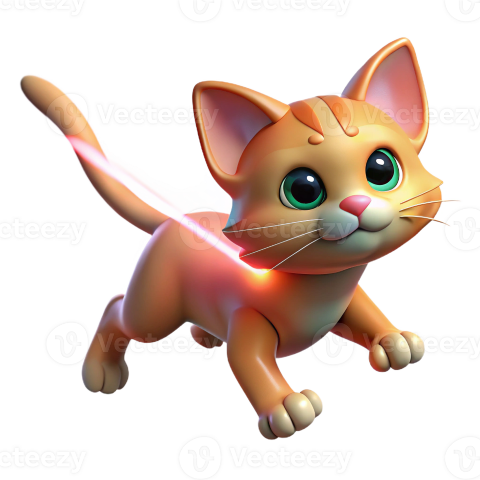 elegant creative A Playful Kitten Chasing a Laser Pointer professional png