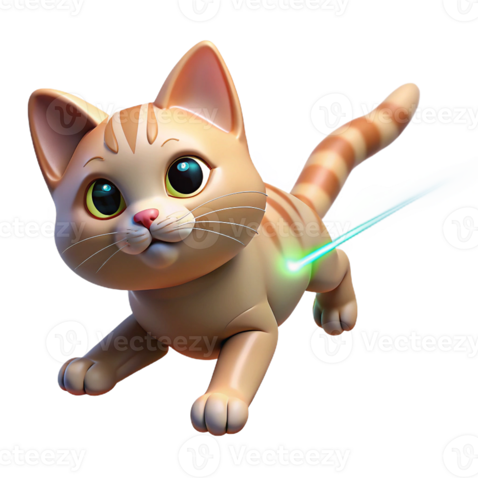 magnificent modern A Playful Kitten Chasing a Laser Pointer authentic png