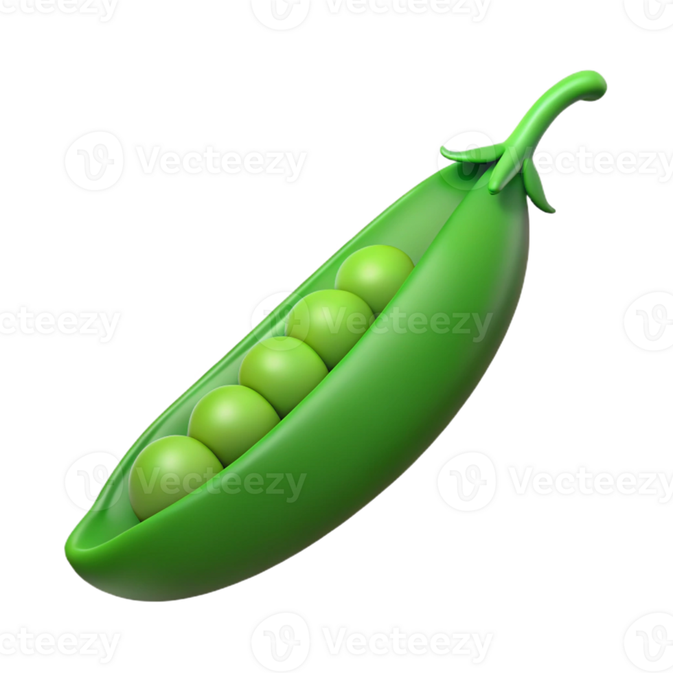mysterious alluring Single green pea pod with Transparent Background exclusive png