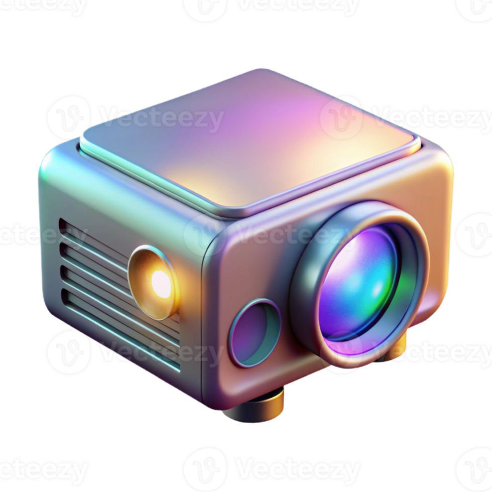 unparalleled retro Professional render, photorealistic, ultra-detailed isolated cutout of a single, holographic projector with Transparent Background elite png