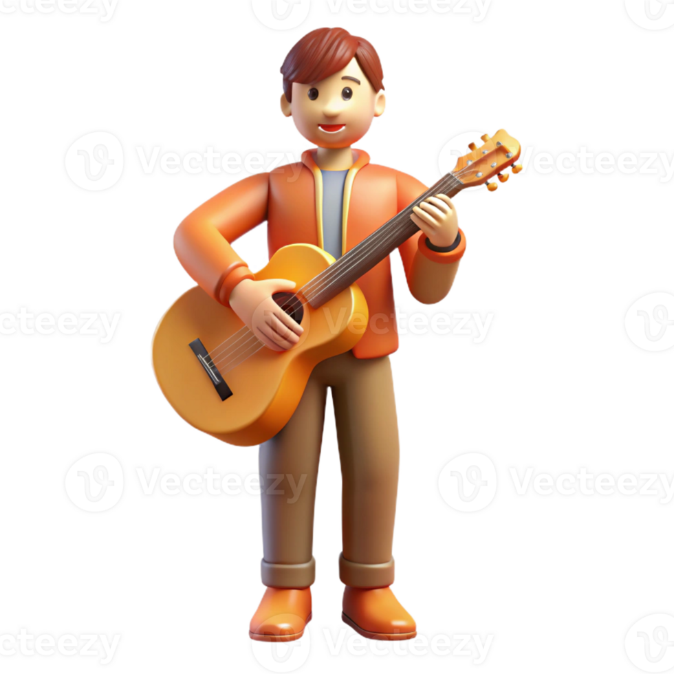 intense magnificent Musician holding instrument, music portrait, with Transparent Background sharp png