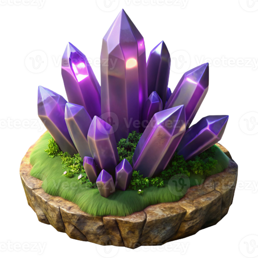 stunning modern A Cluster of Amethyst Crystals Sprouting premium png