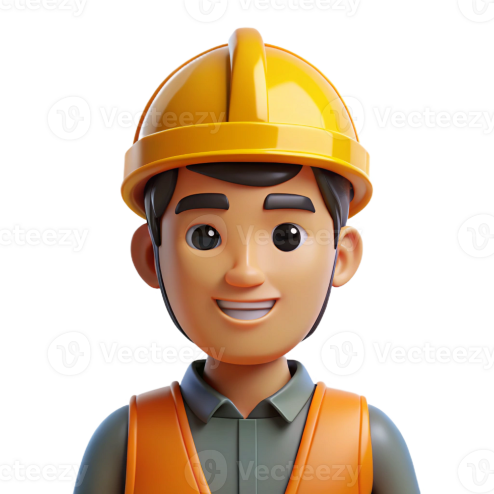 unforgettable nordic Construction worker in hard hat with Transparent Background flawless png