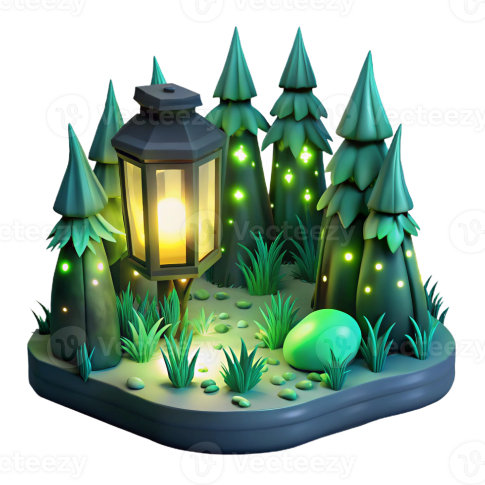 serene modern A Group of Fireflies Illuminating a Dark detailed png