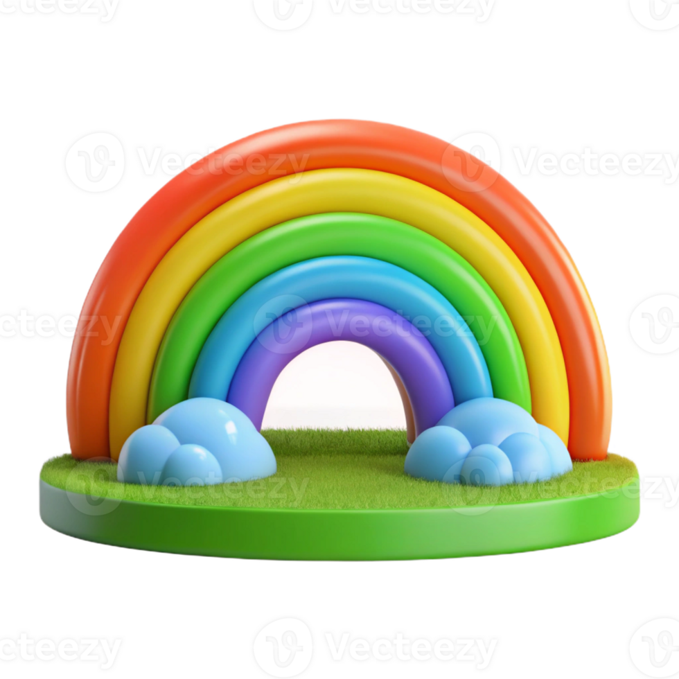 magnificent minimalist A Colorful Rainbow Arching over a Green premium png