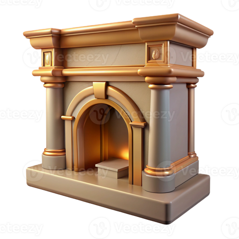 mesmerizing victorian Georgian style fireplace mantel, with Transparent Background high quality png