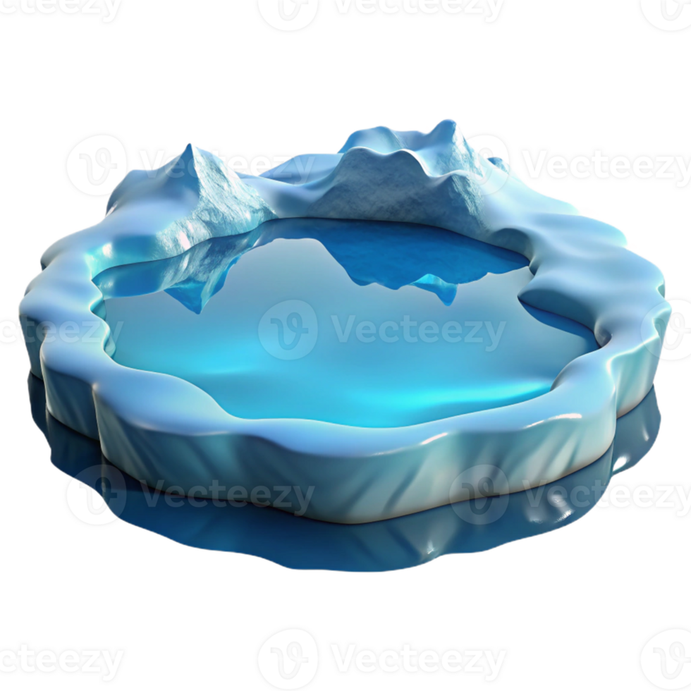 serene vintage A Frozen Lake Reflecting the Winter Sky 4K png