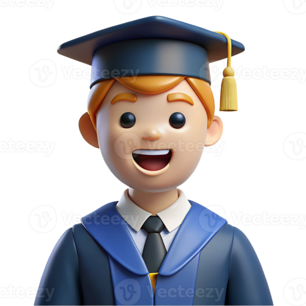 exceptional classic Happy graduate, cap and gown, with Transparent Background premium png