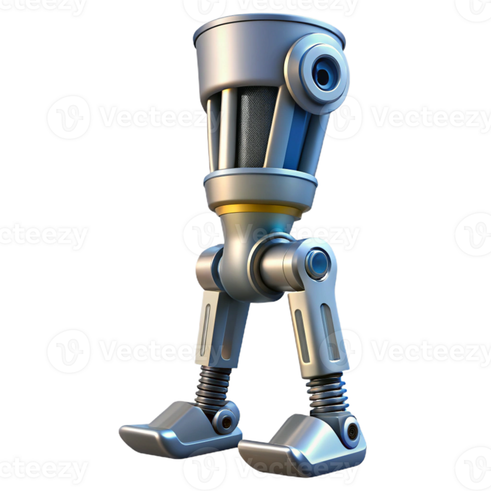 exemplary futuristic Concept art style, isolated cutout of a single cybernetic leg with hydraulic pistons, ultra-detailed, hyper-specific with Transparent Background handcrafted png