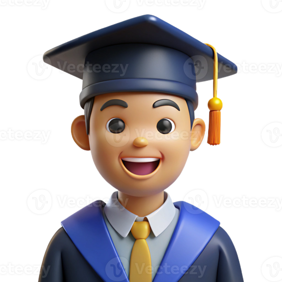 alluring vintage Happy graduate, cap and gown, with Transparent Background sharp png