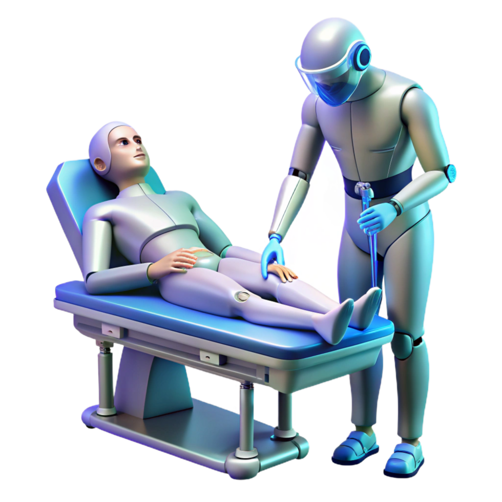 serene contemporary A Futuristic Medic with Glowing Medical 4K png