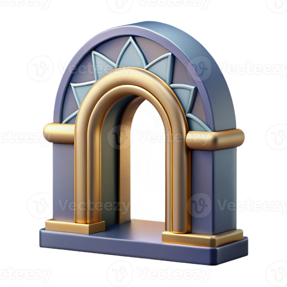 exquisite art deco Art Deco doorway arch, stylized geometric design with Transparent Background refined png