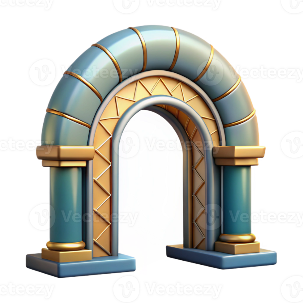 fascinating avant-garde Art Deco doorway arch, stylized geometric design with Transparent Background top-tier png