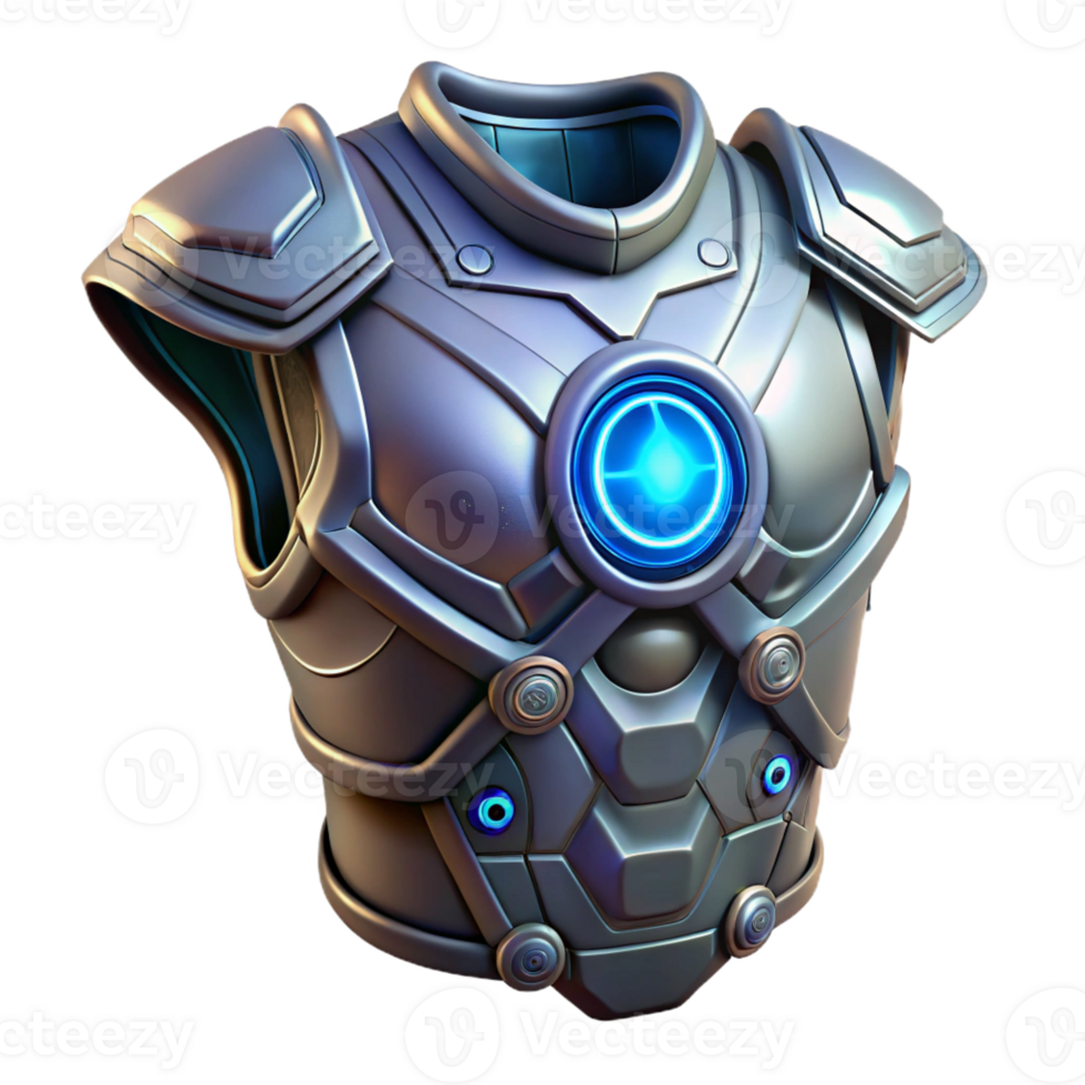 serene intense organic Futuristic armor breastplate, glowing energy core, intricate design with Transparent Background 8K png