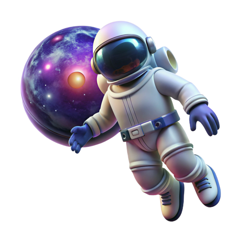 vibrant rustic A Lone Astronaut Floating in Space 4K png